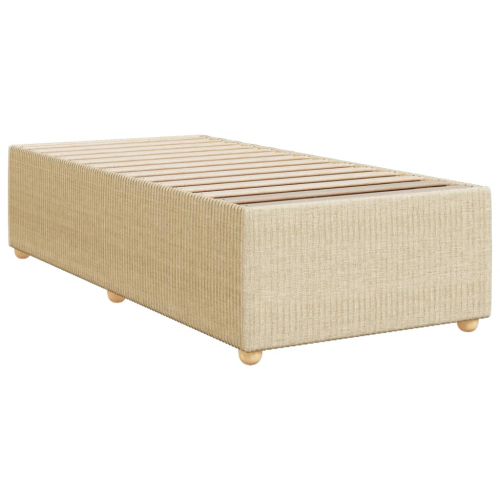Produktbild för Ramsäng med madrass gräddvit 90x190 cm tyg
