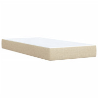 Produktbild för Ramsäng med madrass gräddvit 90x190 cm tyg