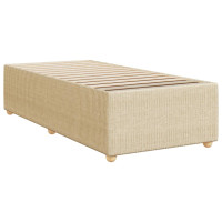 Produktbild för Ramsäng med madrass gräddvit 90x190 cm tyg