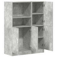 Produktbild för Köksskåp set 2 delar betonggrå konstruerat trä