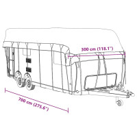 Produktbild för Takskydd för husvagn grå 700x300 cm non-woven tyg