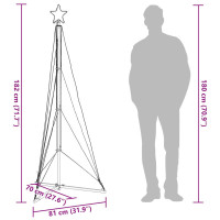 Produktbild för Julgransbelysning 363 LEDs kallvit 182 cm