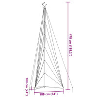 Produktbild för Julgransbelysning 861 LEDs varmvit 478 cm