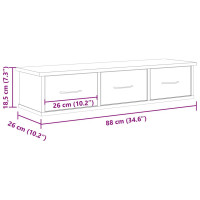 Produktbild för Väggskåp gammalt trä 88x26x18,5 cm konstruerat trä