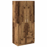 Produktbild för Garderob åldrat trä 80x52x180 cm konstruerat trä