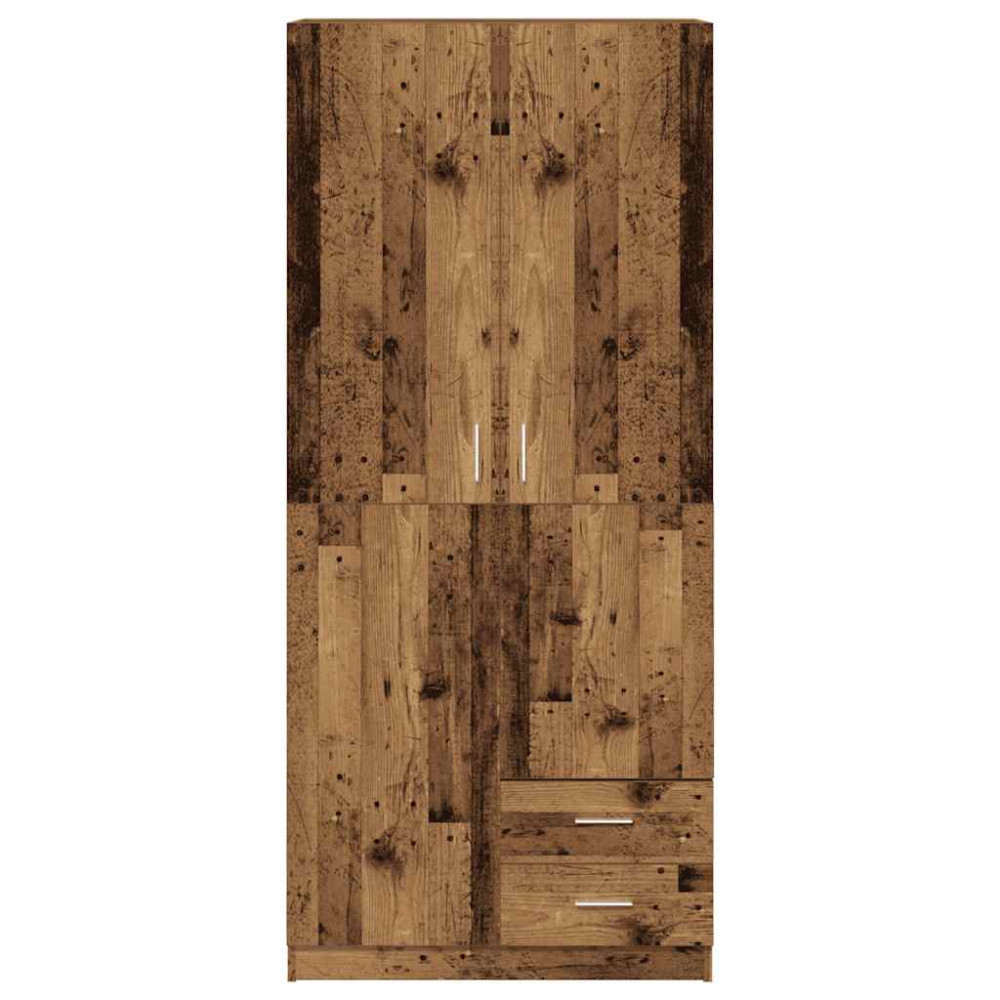 Produktbild för Garderob åldrat trä 80x52x180 cm konstruerat trä