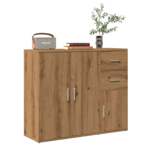 vidaXL Skänk hantverksmässig ek 91x29,5x75 cm konstruerat trä