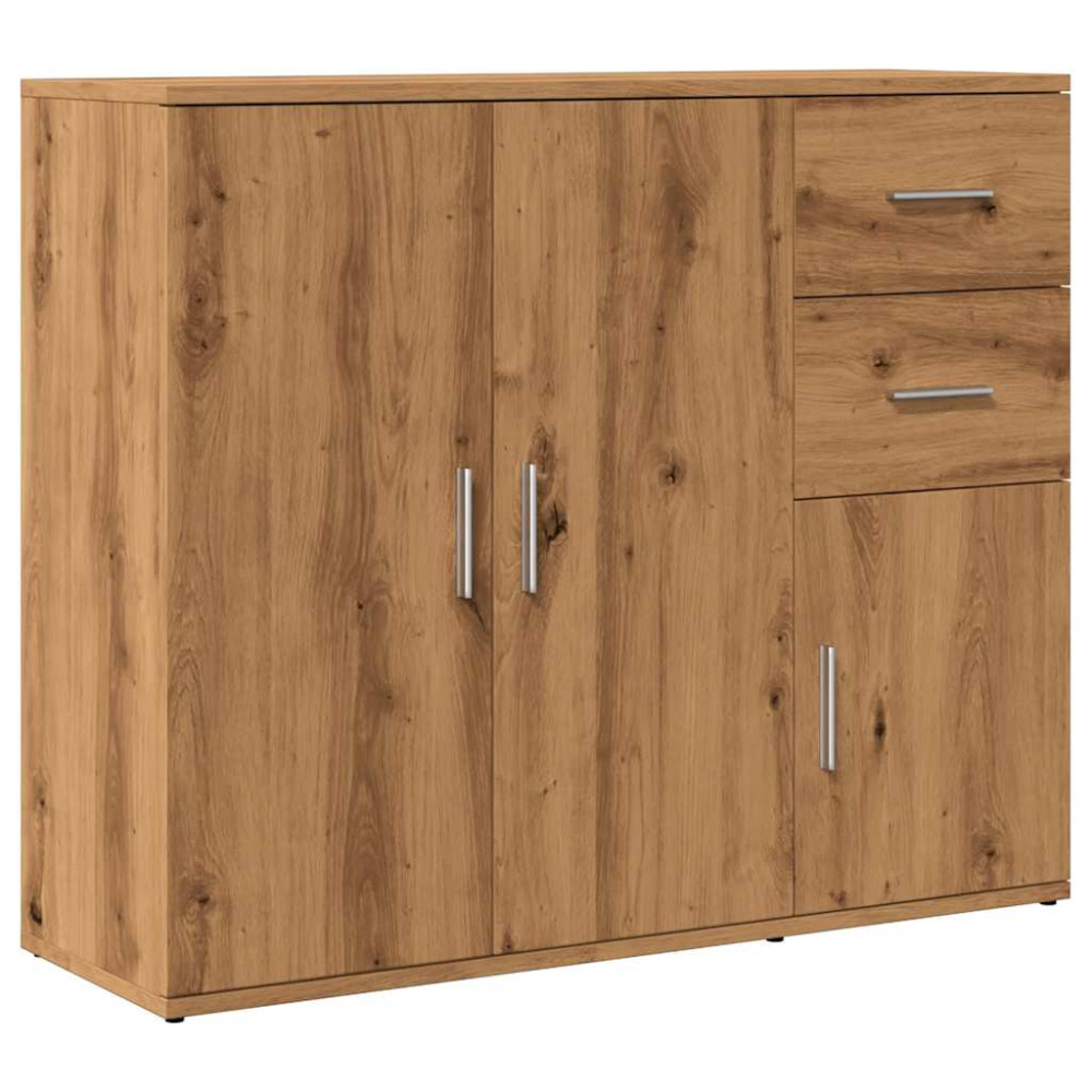 Produktbild för Skänk hantverksmässig ek 91x29,5x75 cm konstruerat trä