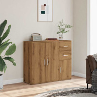 Produktbild för Skänk hantverksmässig ek 91x29,5x75 cm konstruerat trä