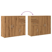 Produktbild för Skänk hantverksmässig ek 91x29,5x75 cm konstruerat trä