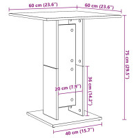 Produktbild för Bistrobord åldrat trä 60x60x75 cm konstruerat trä