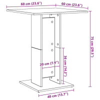 Produktbild för Cafébord åldrat trä 60x60x75 cm konstruerat trä