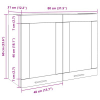 Produktbild för Väggskåp glas artisian ek 80x31x60 cm konstruerat trä