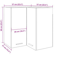 Produktbild för Väggskåp hörn betonggrå 57x57x60 cm konstruerat trä