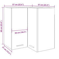 Produktbild för Väggskåp hörn artisian ek 57x57x60 cm konstruerat trä