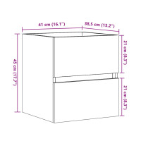 Produktbild för Tvättställsskåp sonoma-ek 41x38,5x45 cm konstruerat trä