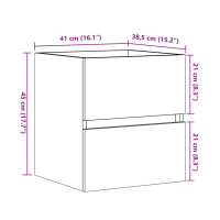 Produktbild för Tvättställsskåp betonggrå 41x38,5x45 cm konstruerat trä