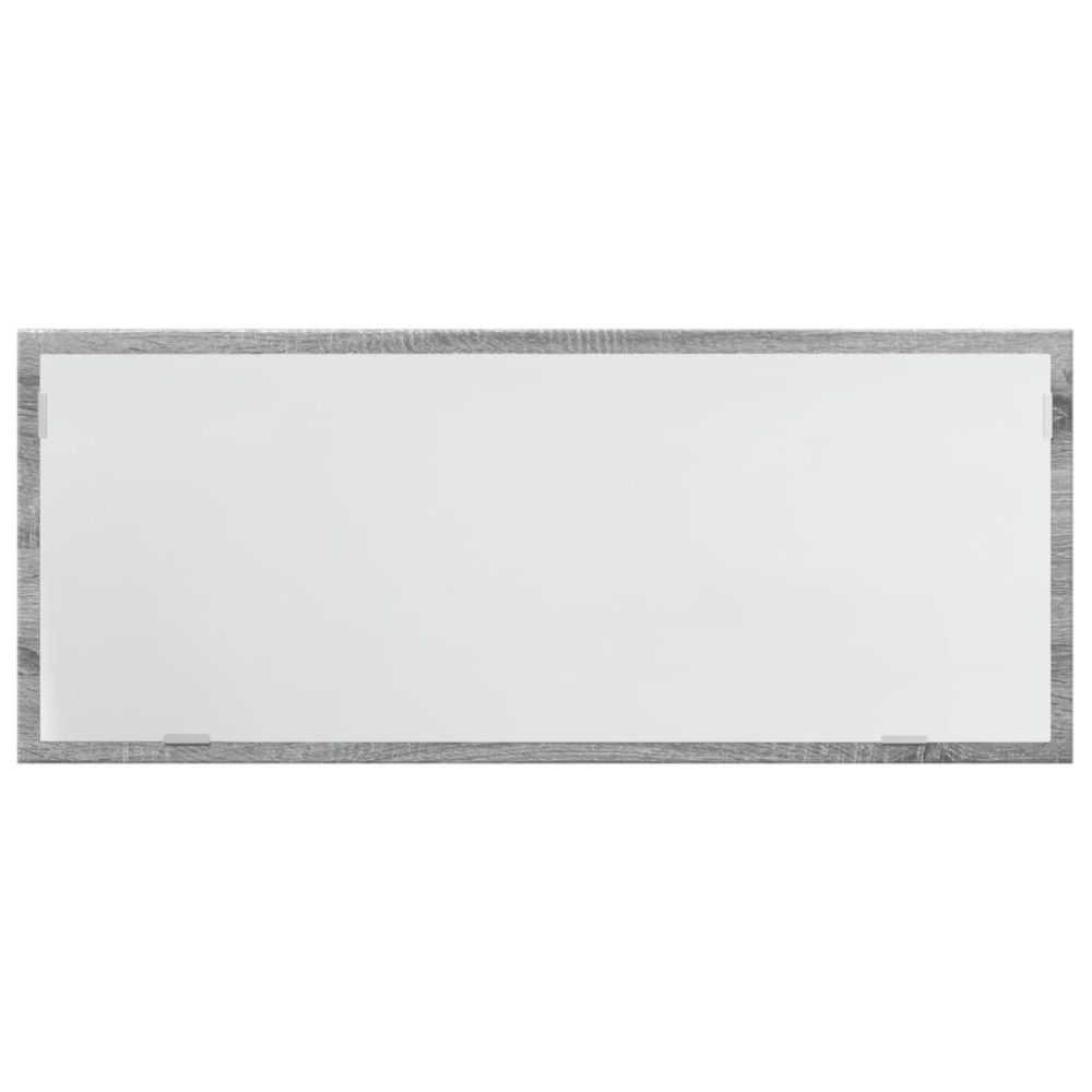 Produktbild för Badrumsspegel med LED grå sonoma 100x8,5x37 cm konstruerat trä