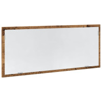 Produktbild för Badrumsspegel med LED åldrat trä 100x8,5x37 cm konstruerat trä