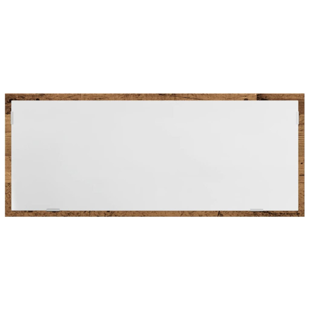 Produktbild för Badrumsspegel med LED åldrat trä 100x8,5x37 cm konstruerat trä