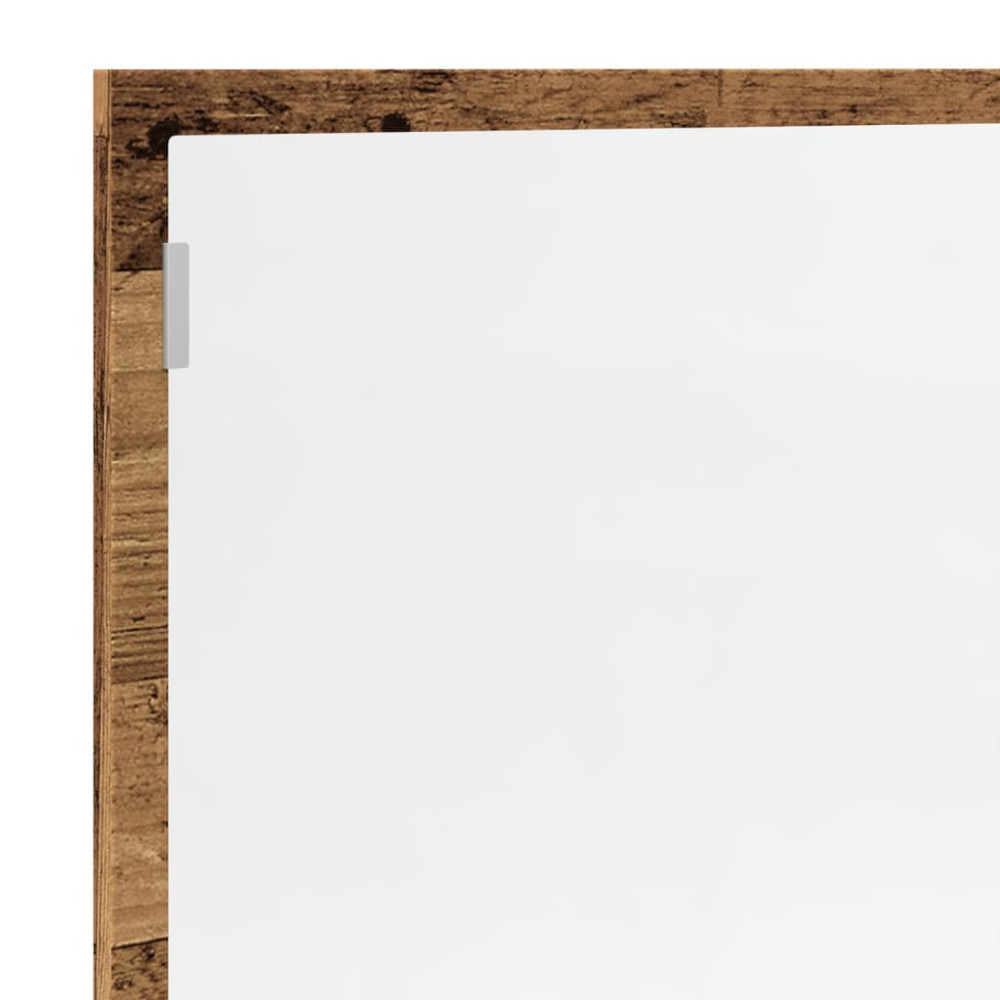 Produktbild för Badrumsspegel med LED åldrat trä 100x8,5x37 cm konstruerat trä