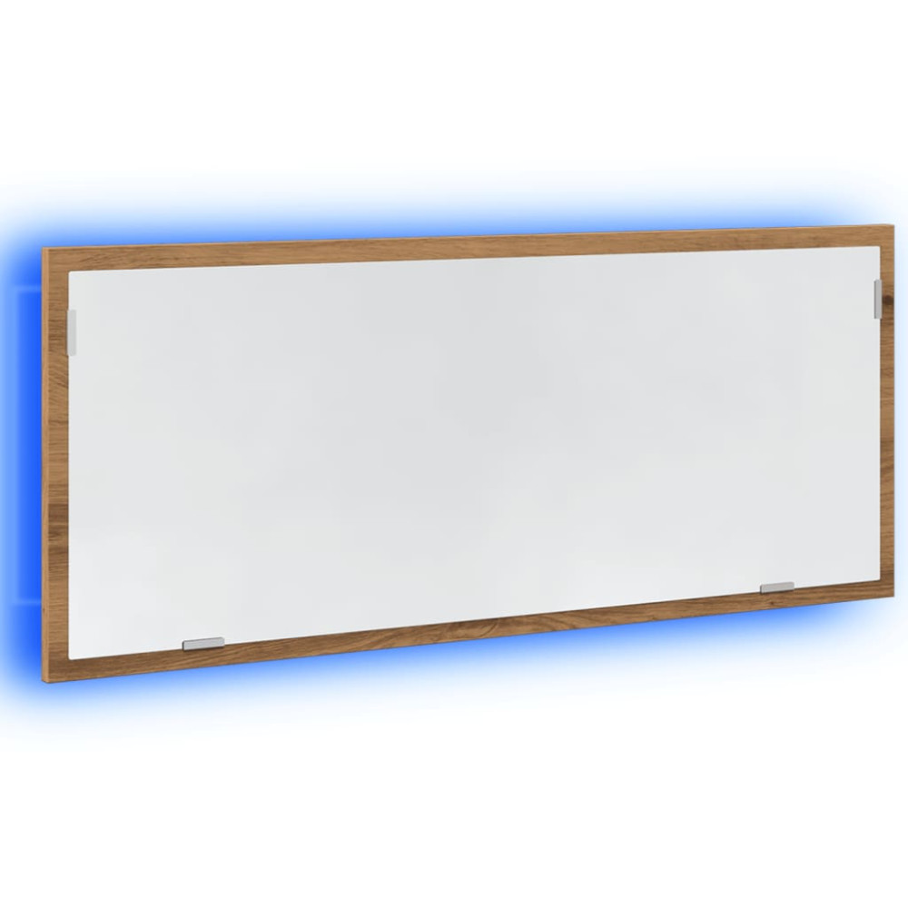 Produktbild för Badrumsspegel med LED artisan ek 100x8,5x37 cm konstruerat trä