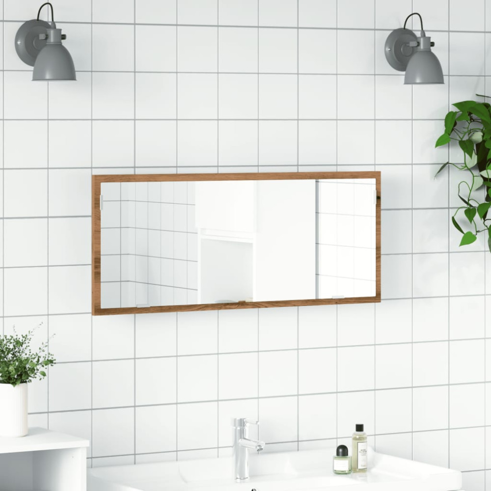 Produktbild för Badrumsspegel med LED artisan ek 100x8,5x37 cm konstruerat trä