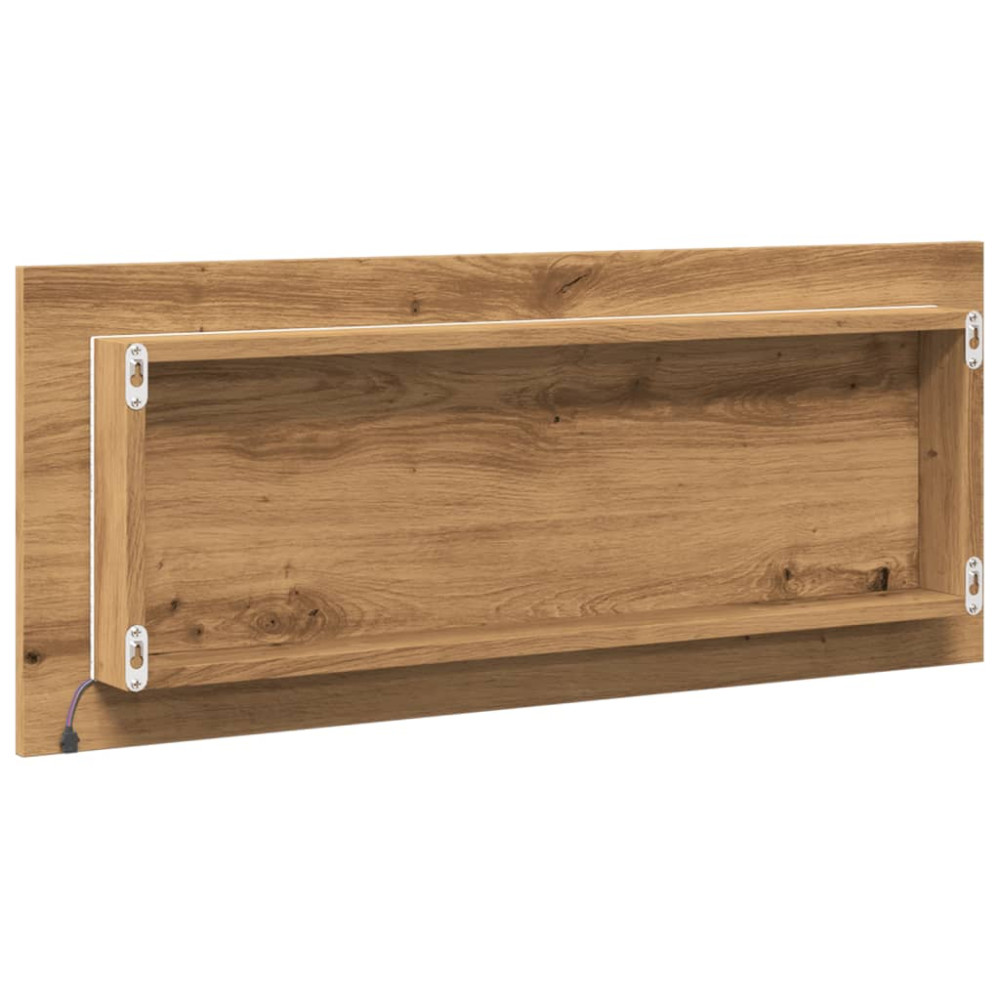 Produktbild för Badrumsspegel med LED artisan ek 100x8,5x37 cm konstruerat trä