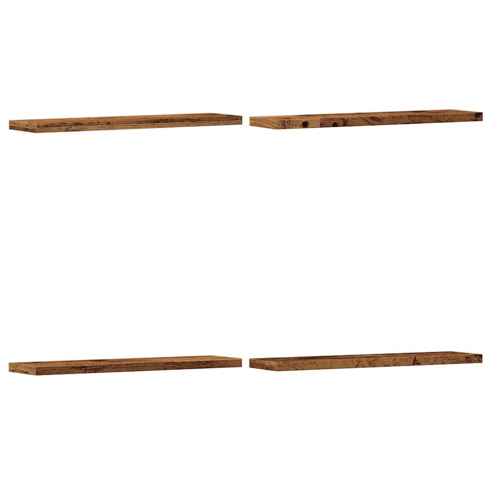 Produktbild för Vägghyllor 4 st åldrat trä 40x20x1,5 cm konstruerat trä