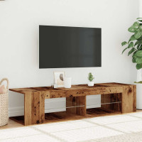 Produktbild för TV-bänk med LED-lampor åldrat trä 135x39x30 cm konstruerat trä