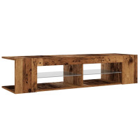 Produktbild för TV-bänk med LED-lampor åldrat trä 135x39x30 cm konstruerat trä
