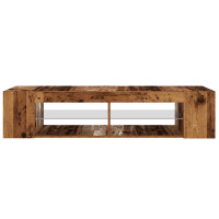 Produktbild för TV-bänk med LED-lampor åldrat trä 135x39x30 cm konstruerat trä
