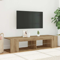 Produktbild för TV-bänk med LED-lampor artisan ek 135x39x30 cm konstruerat trä