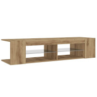 Produktbild för TV-bänk med LED-lampor artisan ek 135x39x30 cm konstruerat trä