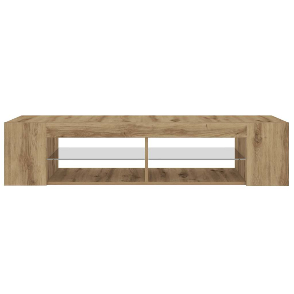 Produktbild för TV-bänk med LED-lampor artisan ek 135x39x30 cm konstruerat trä