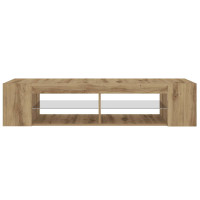 Produktbild för TV-bänk med LED-lampor artisan ek 135x39x30 cm konstruerat trä