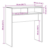 Produktbild för Konsolbord åldrat trä 78x30x80 cm konstruerat trä