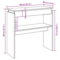 Produktbild för Konsolbord åldrat trä 80x30x80 cm konstruerat trä