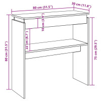 Produktbild för Konsolbord artisan ek 80x30x80 cm konstruerat trä