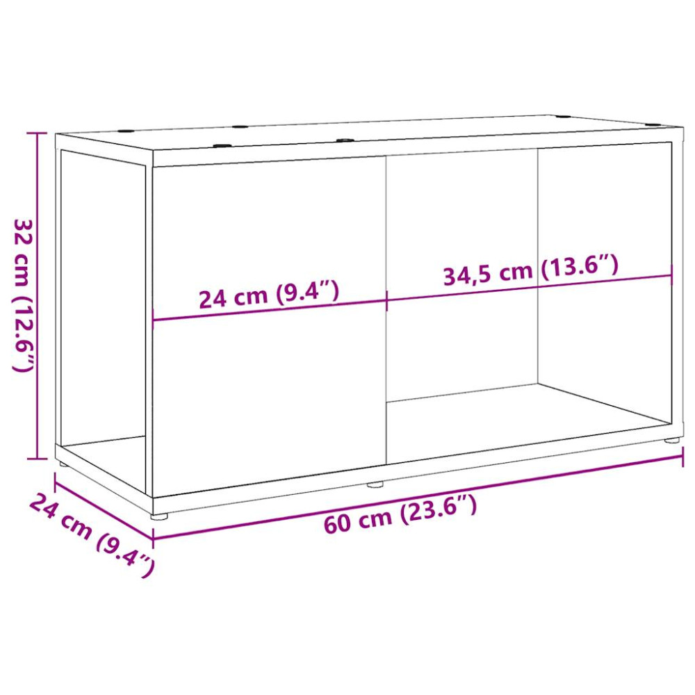 Produktbild för Tv-bänk artisan ek 60x24x32cm konstruerat trä