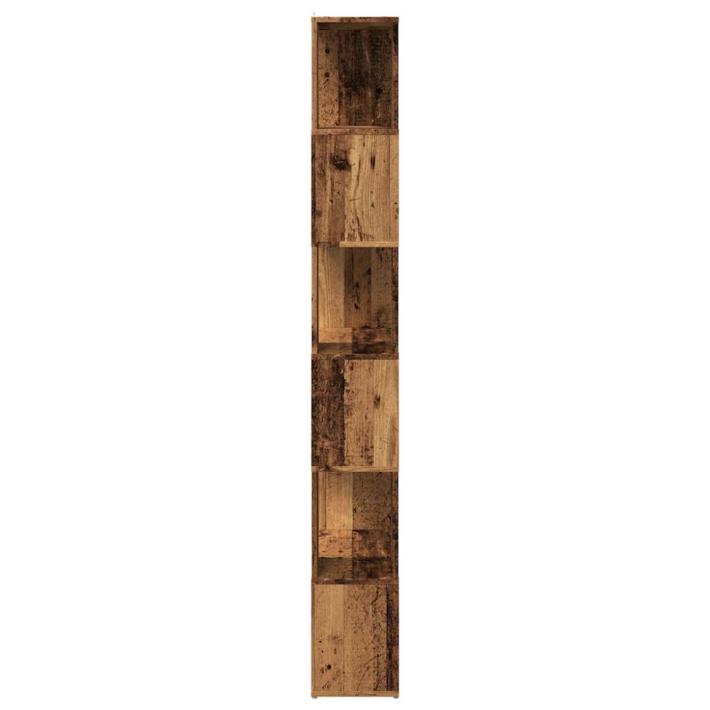 Produktbild för Bokskåp/rumsavdelare åldrat trä 60x24x186 cm