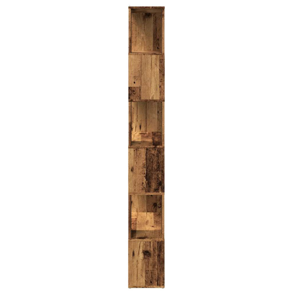 Produktbild för Bokskåp/rumsavdelare åldrat trä 80x24x186 cm