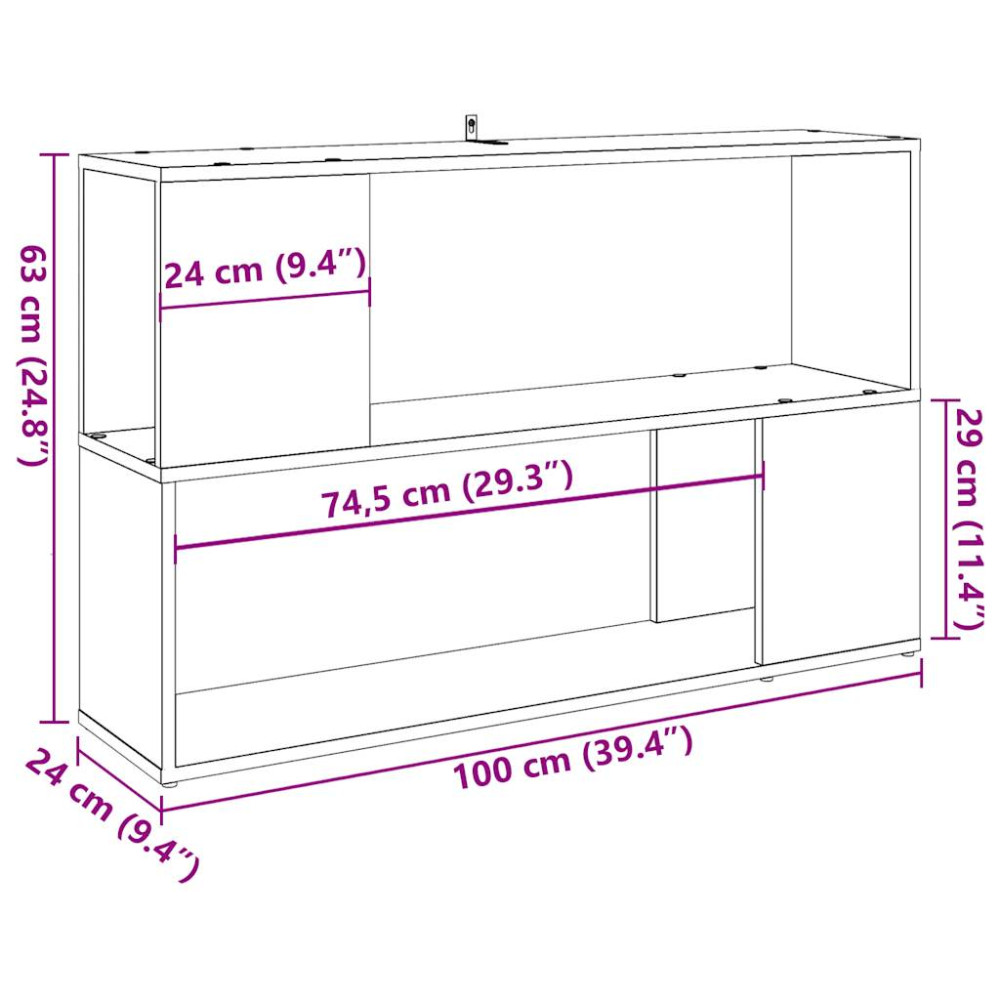 Produktbild för Bokhylla artisan ek 100x24x63 cm konstruerat trä