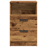 Produktbild för Sängbord vittrat trä 40x36x65 cm konstruerat trä