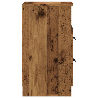 Produktbild för Sängbord vittrat trä 40x36x65 cm konstruerat trä