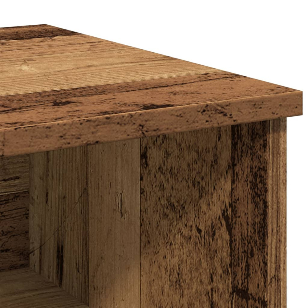 Produktbild för Sängbord vittrat trä 40x36x65 cm konstruerat trä