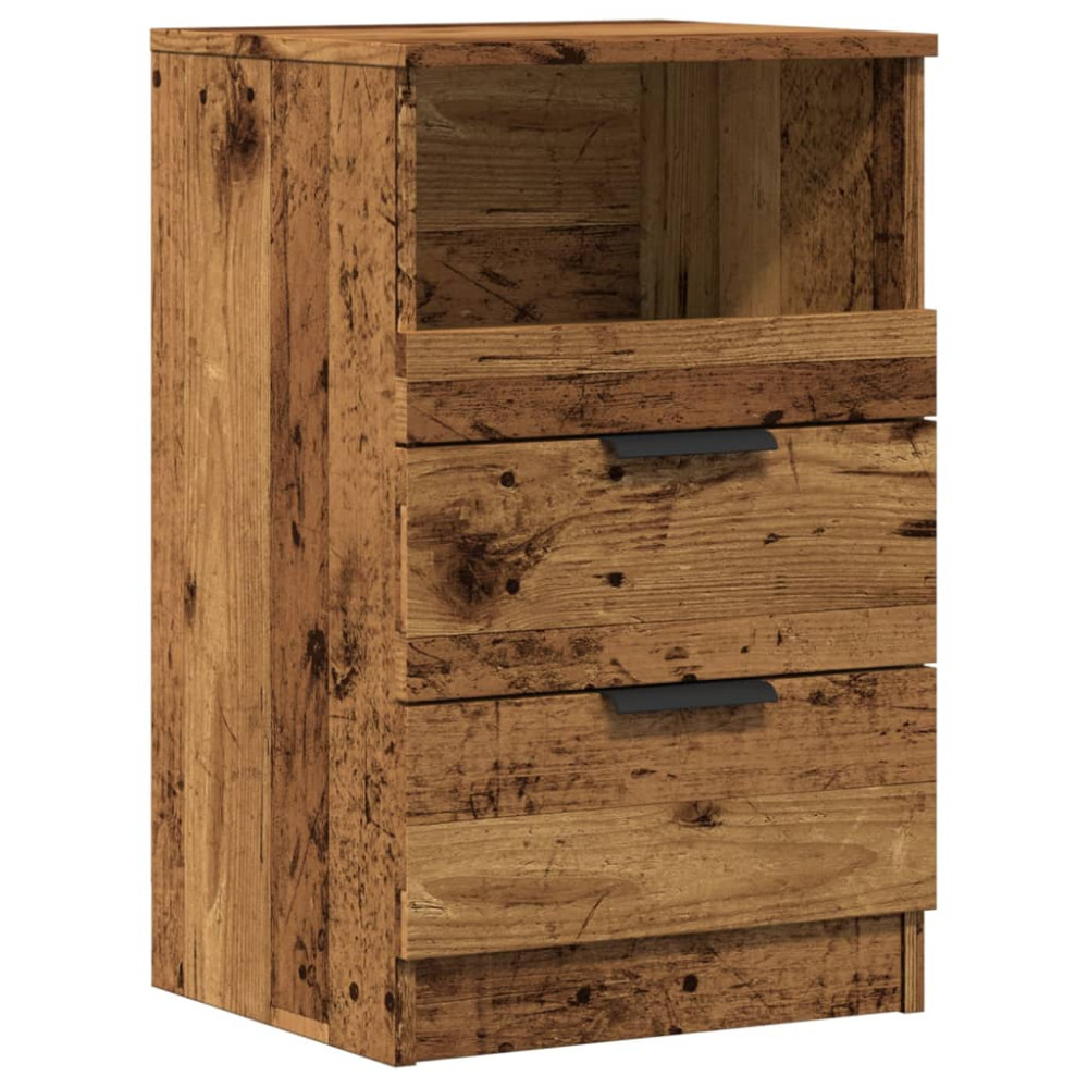 Produktbild för Sängbord 2 st åldrat trä 40x36x65 cm konstruerat trä