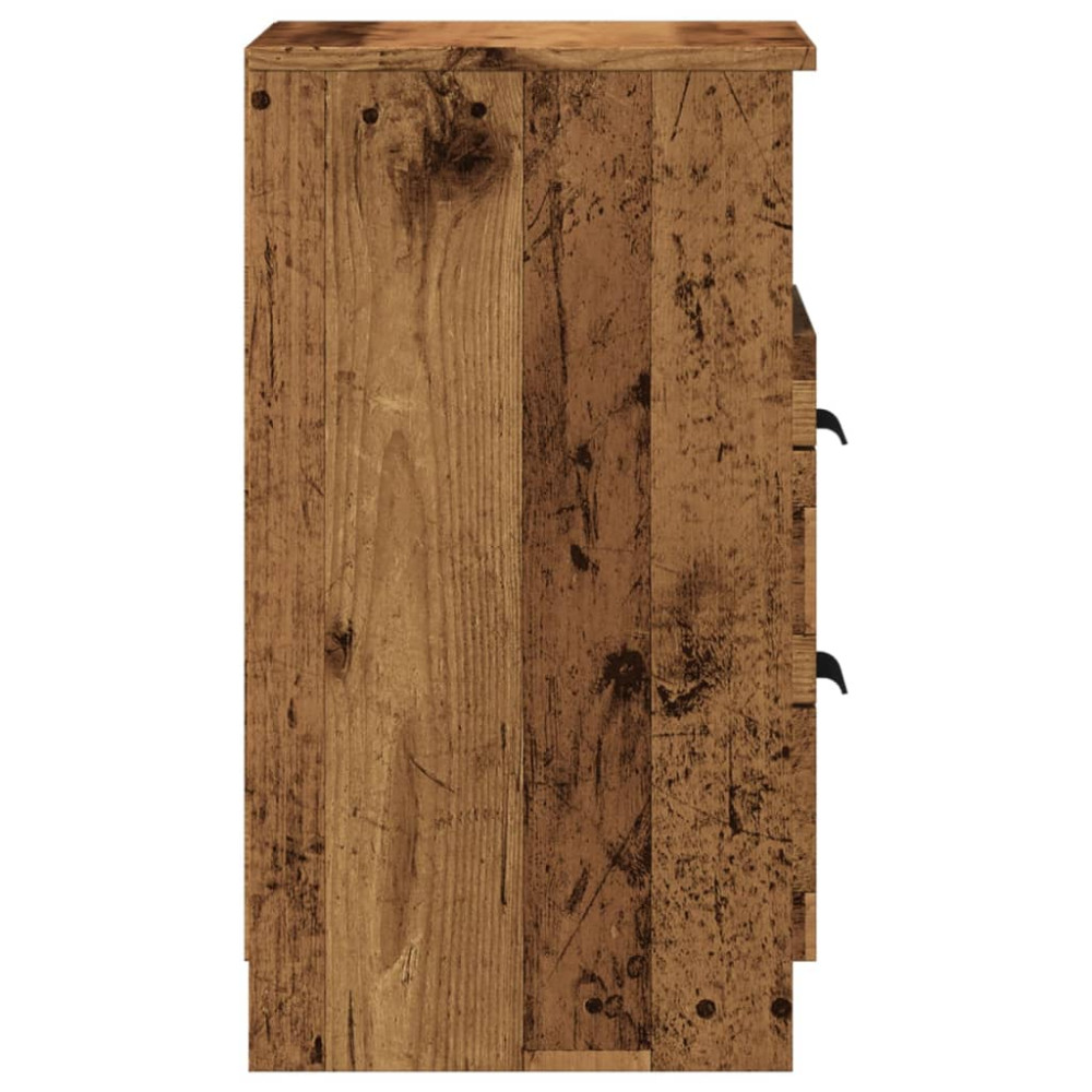 Produktbild för Sängbord 2 st åldrat trä 40x36x65 cm konstruerat trä