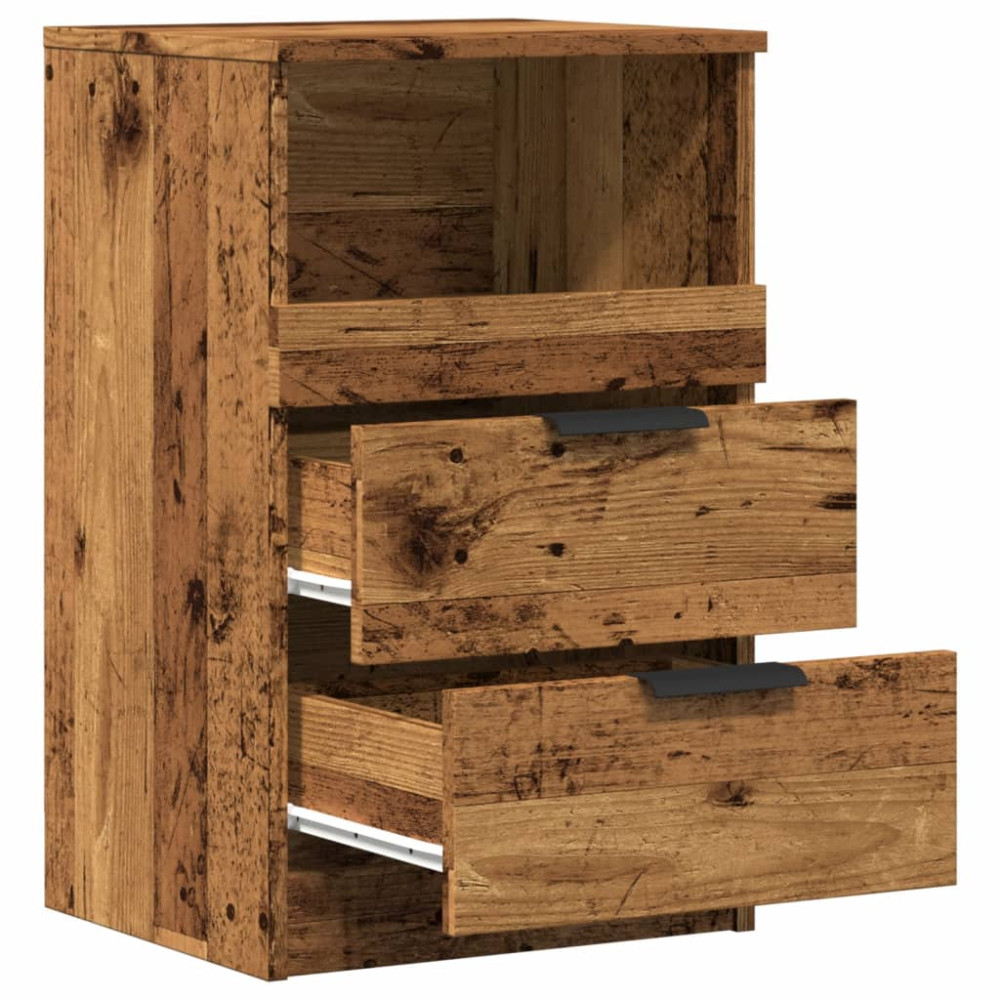 Produktbild för Sängbord 2 st åldrat trä 40x36x65 cm konstruerat trä