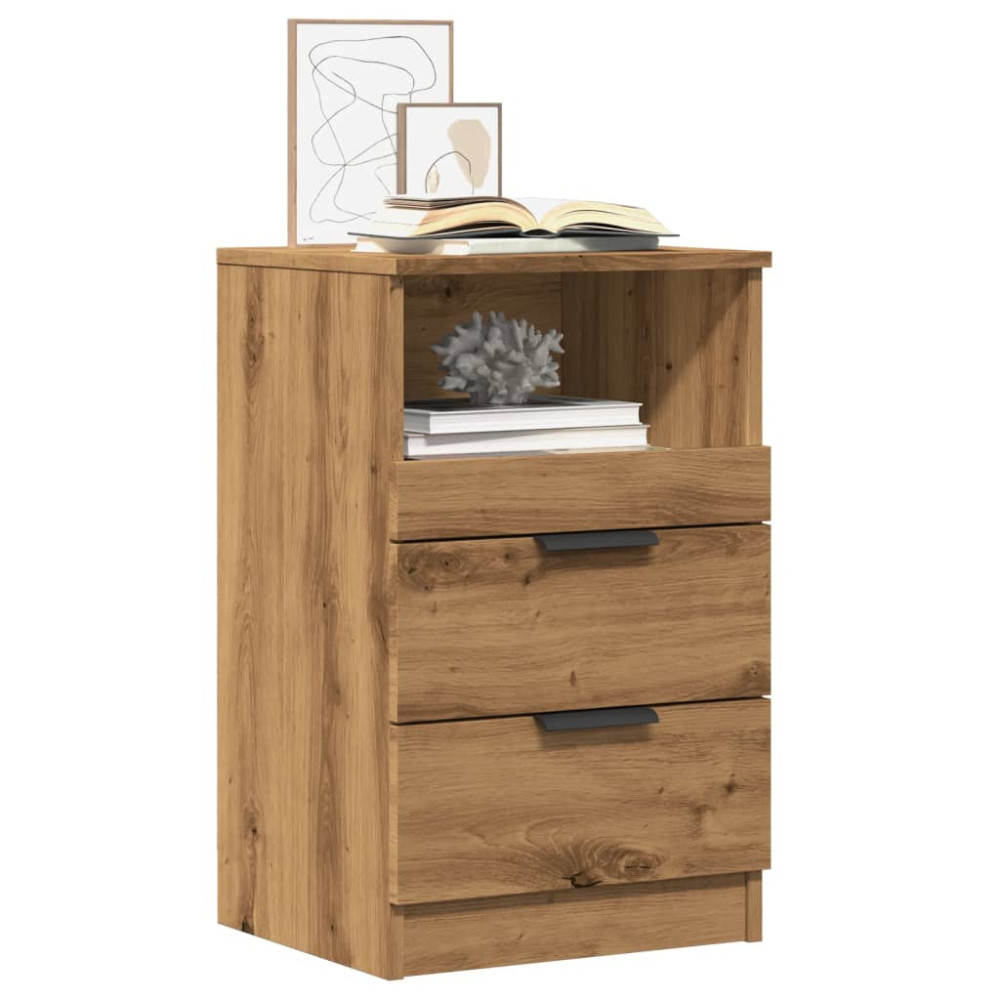 Produktbild för Sängbord artisan ek 40x36x65 cm konstruerat trä